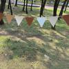 12Pcs/Set Flags String Waterproof Outdoor Decor Supplies Vibrant Color Triangle String Bunting Banner for Camping for ST310