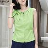 VONDA Canottiere Casual Eleganti da Donna Estive Senza Maniche con Nodo a Fiocco Blusa