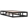 Solid Wood Bed Black 75x190 cm