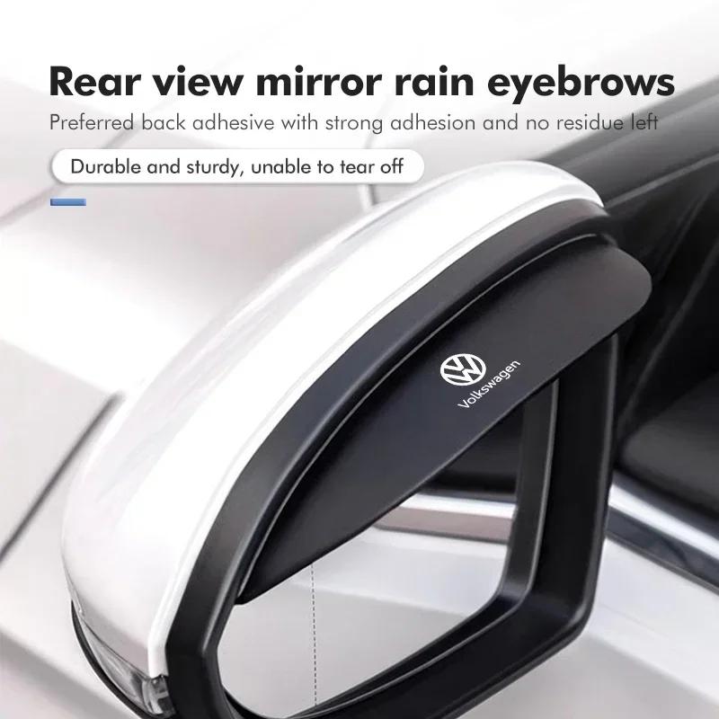 HIJK1 2pcs Car Side Rearview Mirror Rain Eyebrow Sun Visor Protector For Volkswagen VW Scirocco Jetta Beetle Golf 4 5 6 Passat Polo B5