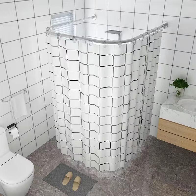 U-Shaped Rod Shower Curtain Set