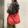 Bolso de lona lavado artístico estilo perezoso minimalista japonés y coreano, bolso cruzado de gran capacidad, bolso de hombro para estudiante, bolso de compras casual