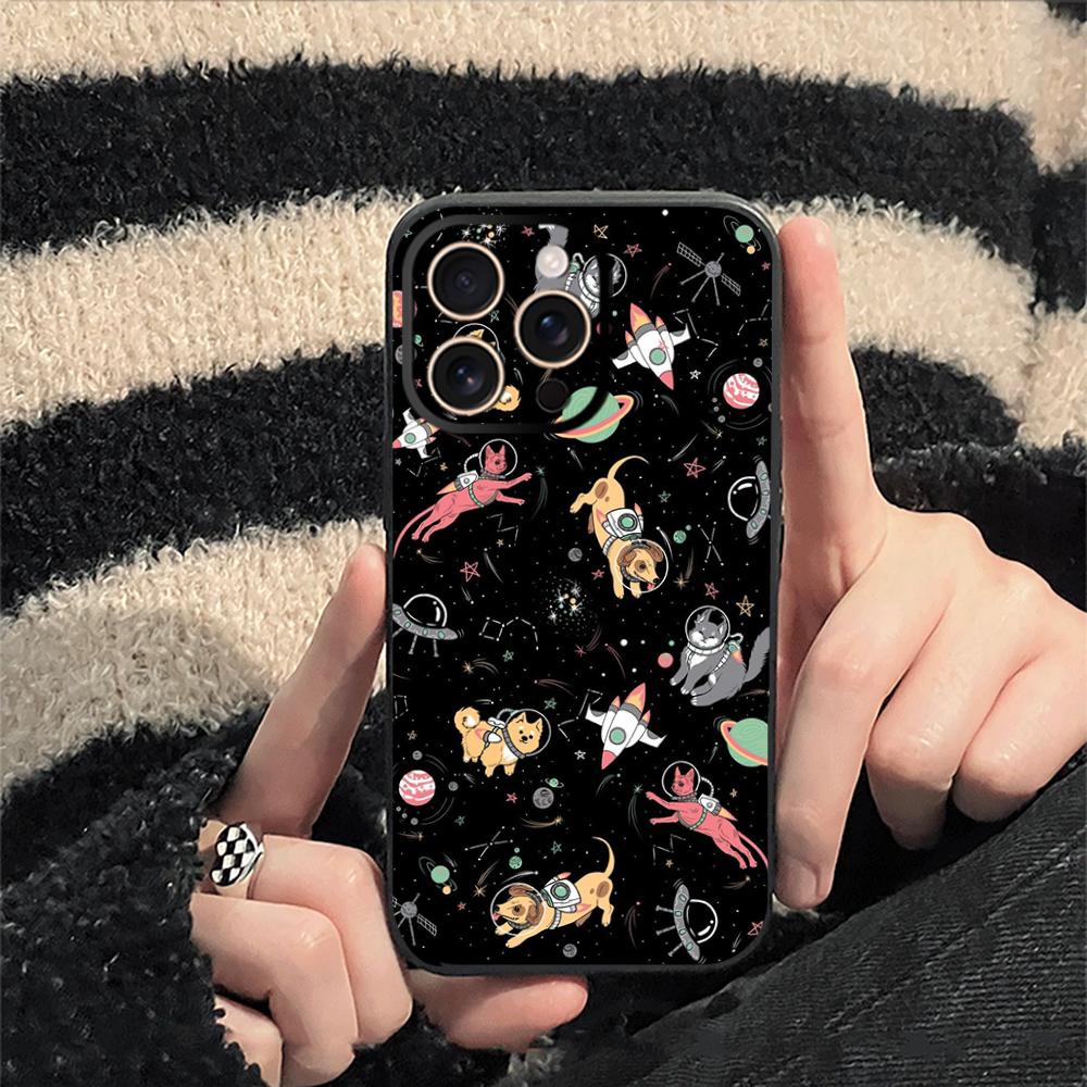 Cat universe cute fashion design Phone Case For iPhone 17 16 e 15 14 13 12 Plus Mini Pro Max Soft black Shockproof Cover
