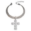 Personalized Rhinestone Cross Pendant Collar Exaggerated Necklace Women's Hip Hop Accessories