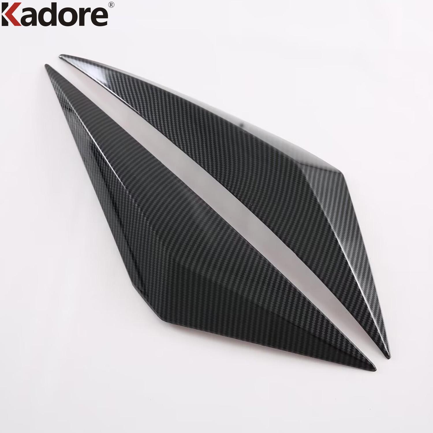 Front Bumper Wind Knif Cover Trim For Nissan Qashqai J12   2024 Carbon Fiber Car Front Fog Light Lamp Frame Accessories Carbon Fiber Style