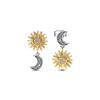 Tweekleurige Omkeerbare Zon En Maan Oorknopjes Oorbellen Vrouwen Zilver 262442C01