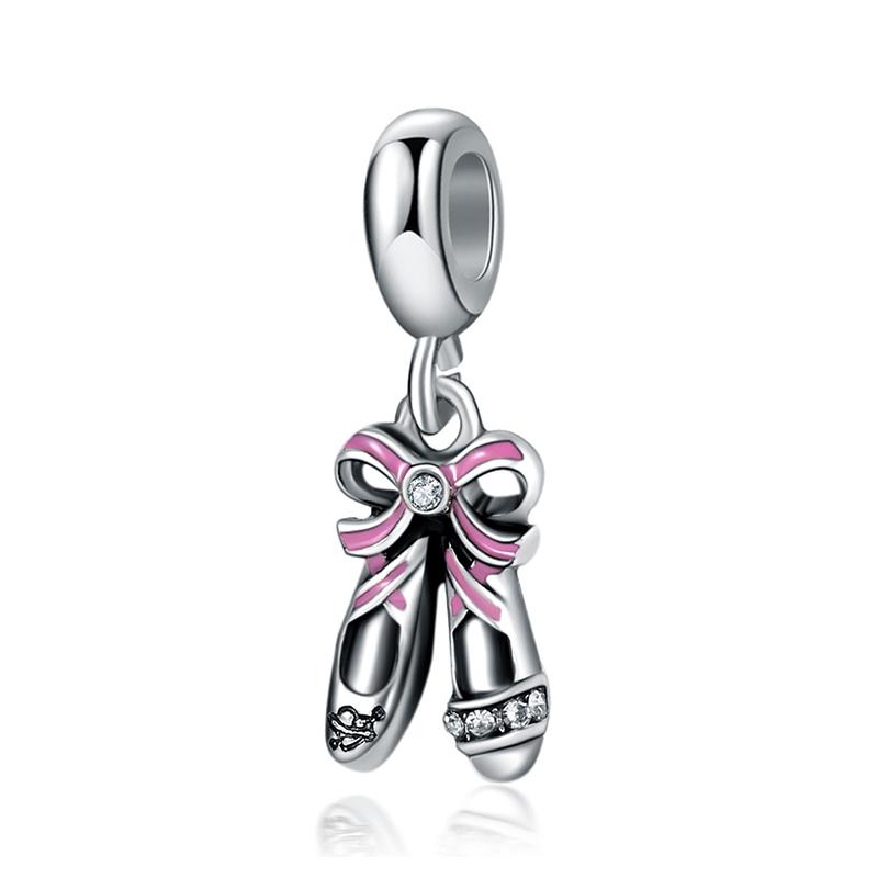 Satın alın Punk Ballerina Shoes Dangle Charm Pink Fit Bracelet Bangle