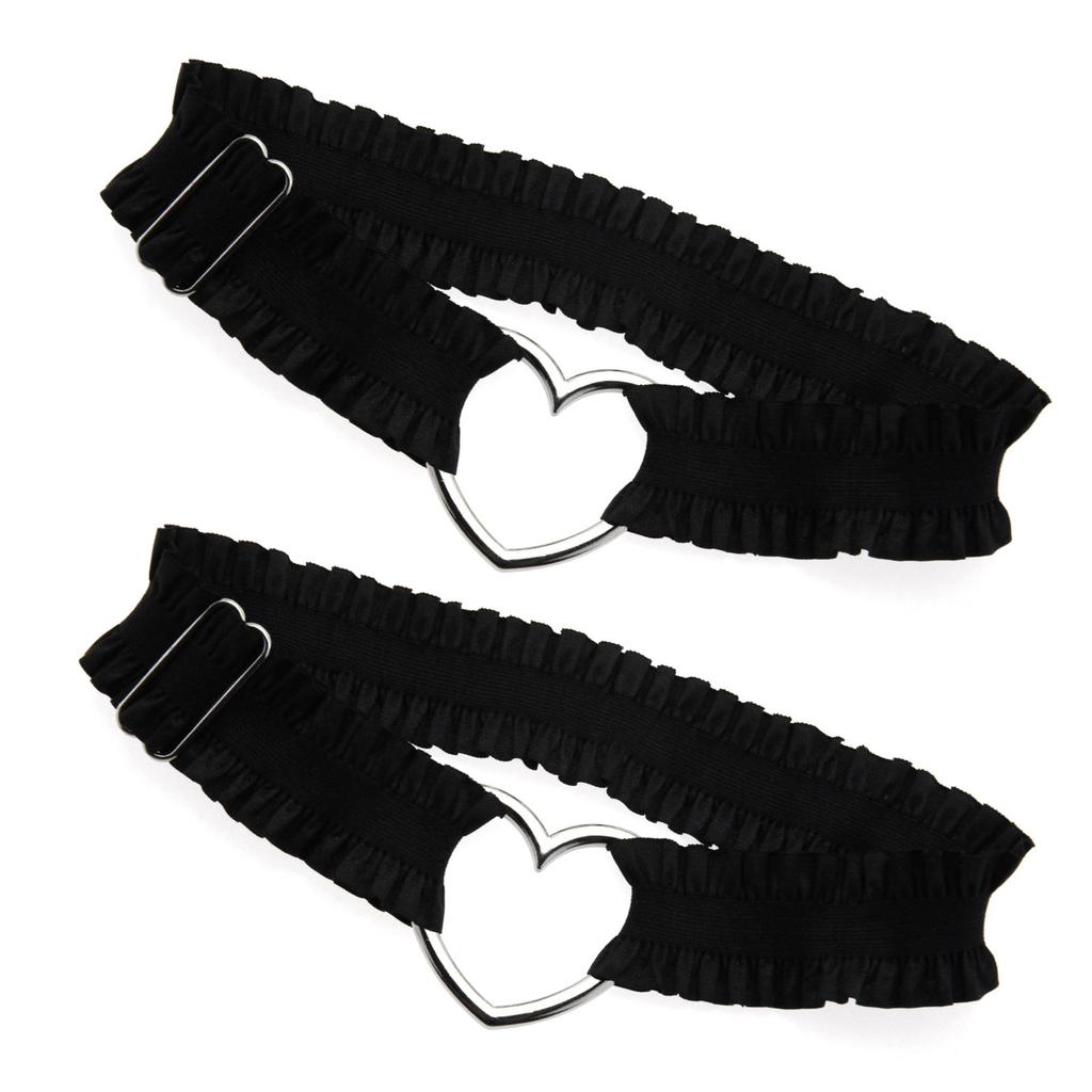 Gotycki podwiązka na udo serce koronka marszczona podwiązka na nogę regulowany dodatek cosplay łańcuszek na udo wygodna modna bielizna na nogi