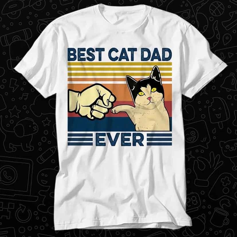 Miglior Papà di Gatti di Sempre Vintage Divertente Maglietta Festa del Papà 540