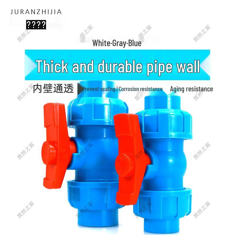 PVC Double Union Ball Valve, Sizes: 20-90mm, Plastic Switch