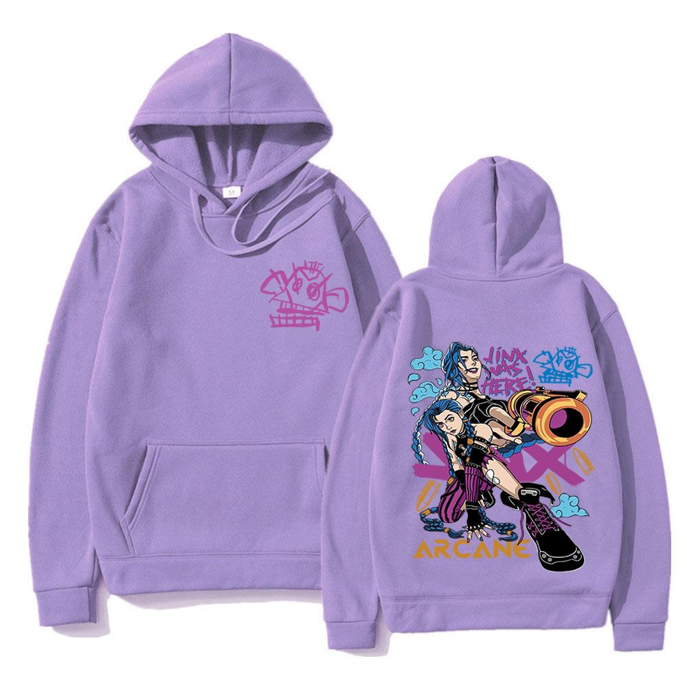 Arcane Jinx Hoodie Fashion Men Harajuku Anime Rabbit Monkey Hoodies Unisex Funny Cute Cartoon Bunny Pullovers Sweatshirts Hoodys