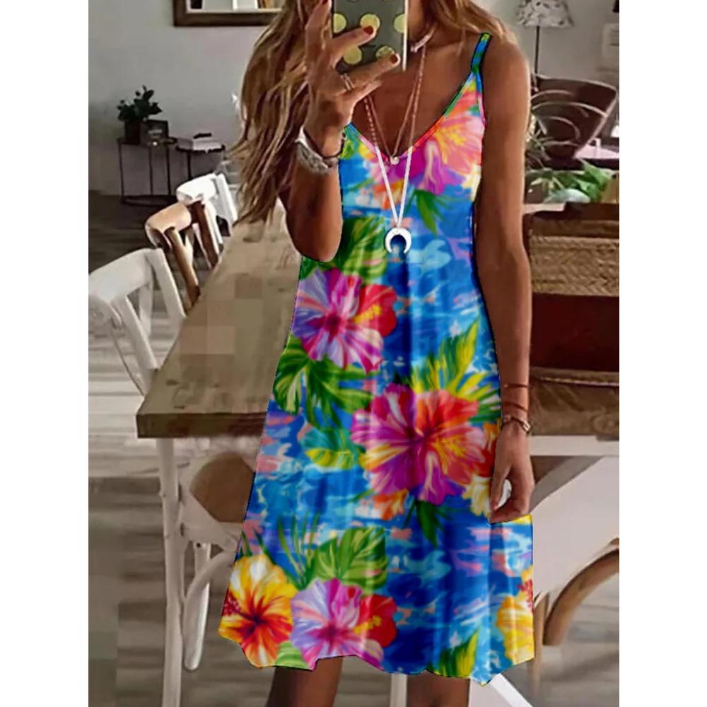 Robe débardeur élégante pour femme, nouvelle collection printemps-été avec imprimé