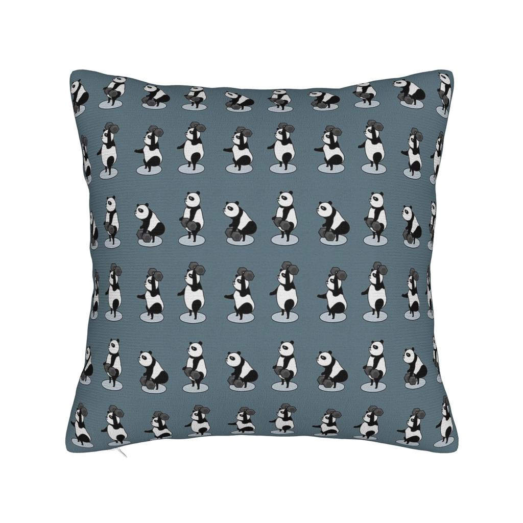 Sushi Panda Square Pillow Case Food Cushion Cover Vintage Polyester Decorative Throw Pillow Case Cover For Home 40*40Cm