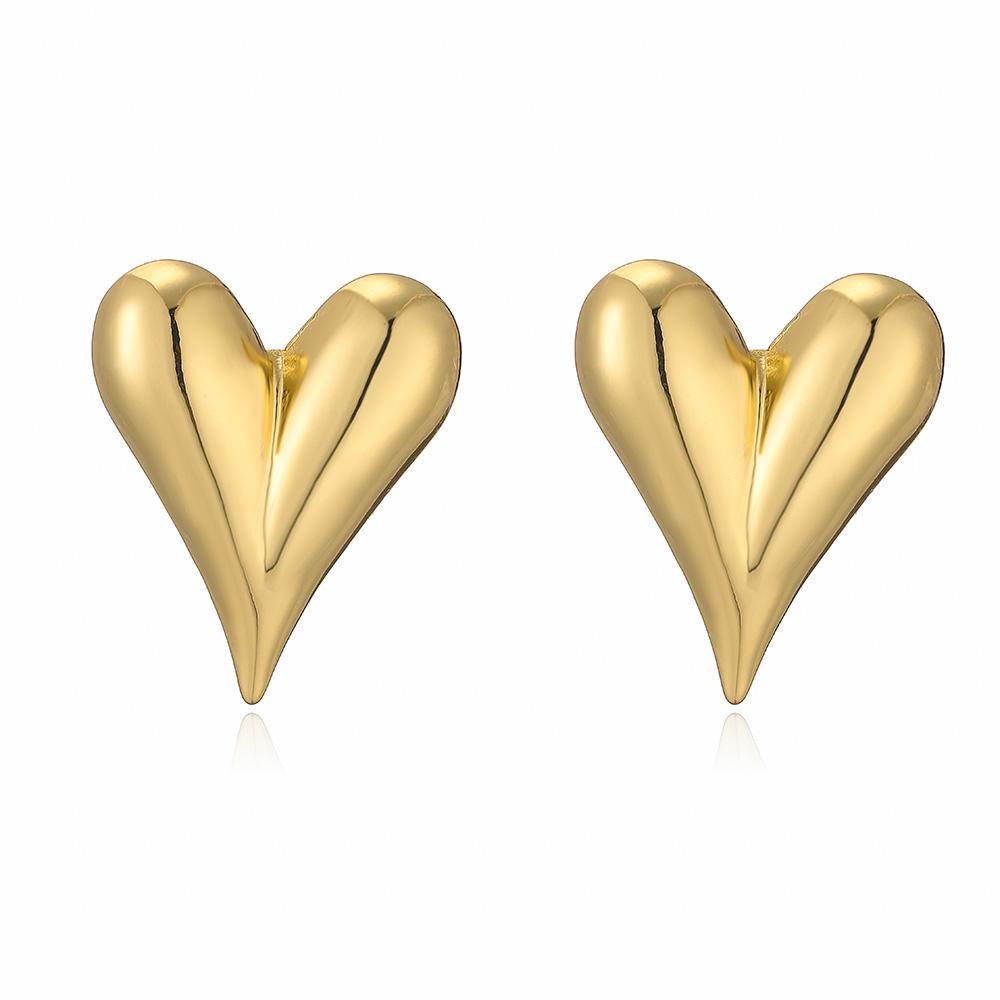 

HECHENG.Smooth Metal Bowknot Heart Earrings For Women Zircon Senior Sense Sweet Korean Design