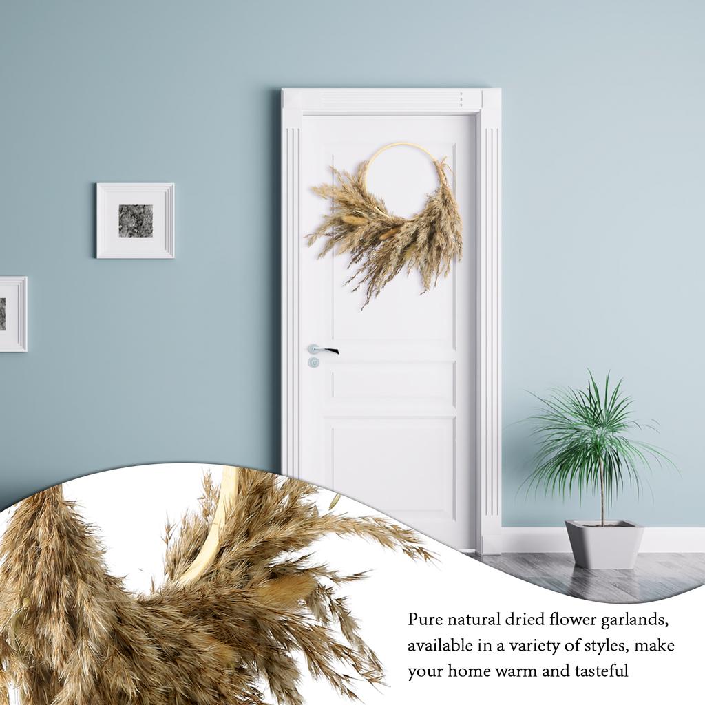Pampová tráva Věnec Krásné Nadýchané Plné Nástěnné Věnce do Obývacího Pokoje Ložnice Pracovny