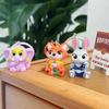 Cute Cartoon Zootopia Keychain Kawaii Fox Rabbit Character Doll Resin Pendant Student Backpack Hanging Decor Couple Gift