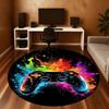 1PC Gaming Controller Round Chair mat Area Rug - Non-Slip, Floor Mat for Office, Bedroom, home decor Christmas Gift c0528001