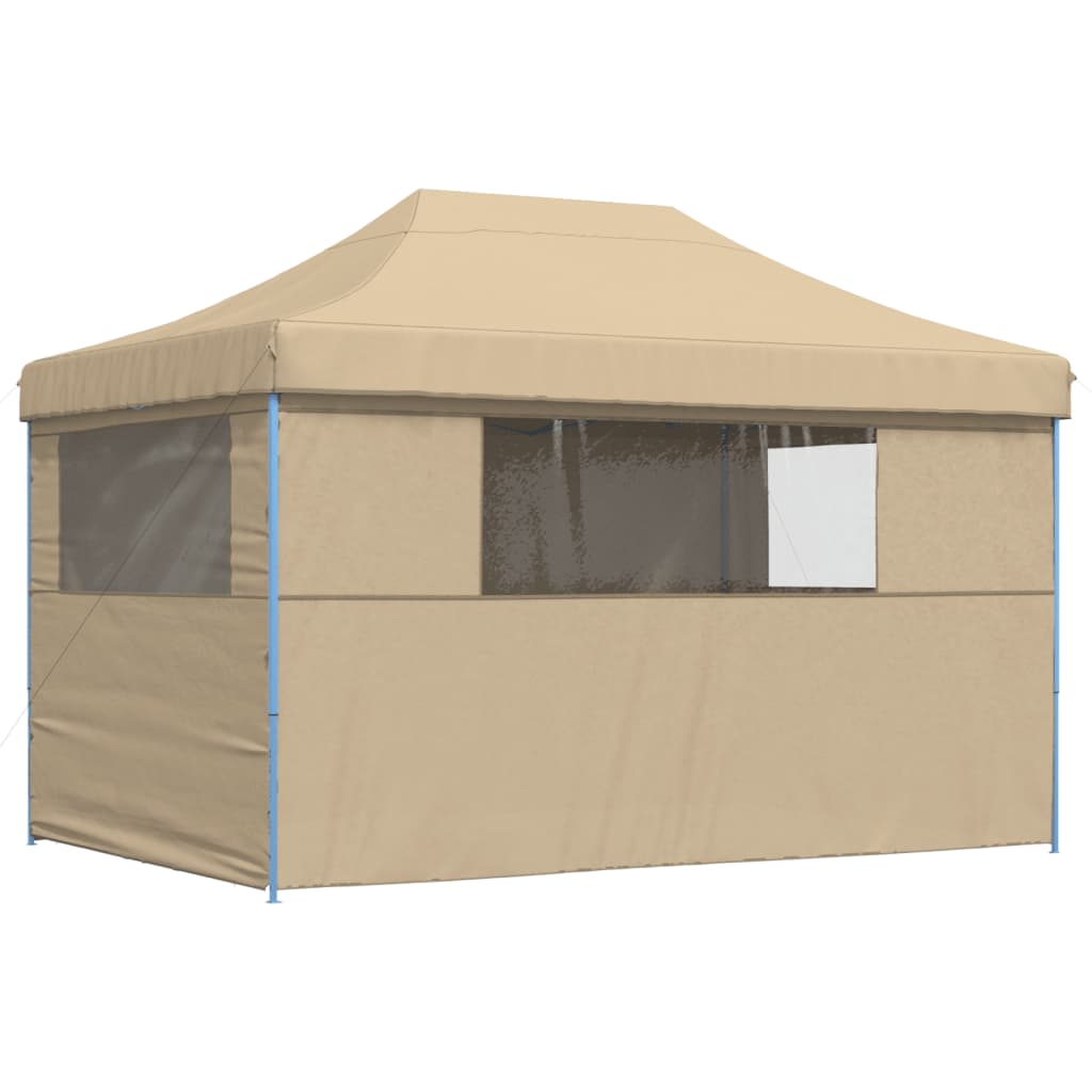 Vidaxl Pop-Up Party Tent with 4 Walls, Beige