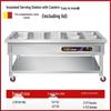 Stainless Steel Mobile Food Warming Table with Casters - Insulated Hot Dish Serving Cart