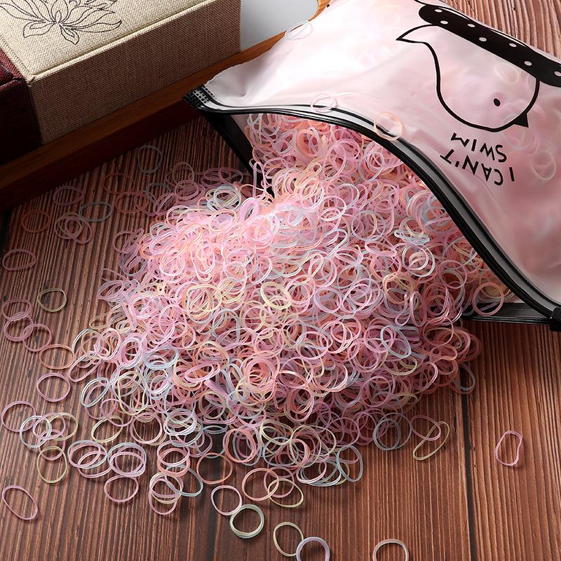 1000 Pcs Colorful Disposable Elastic Hair Ties for Girls – Soft Rubber Ponytail Holders for Kids, Bulk Hair Accessories