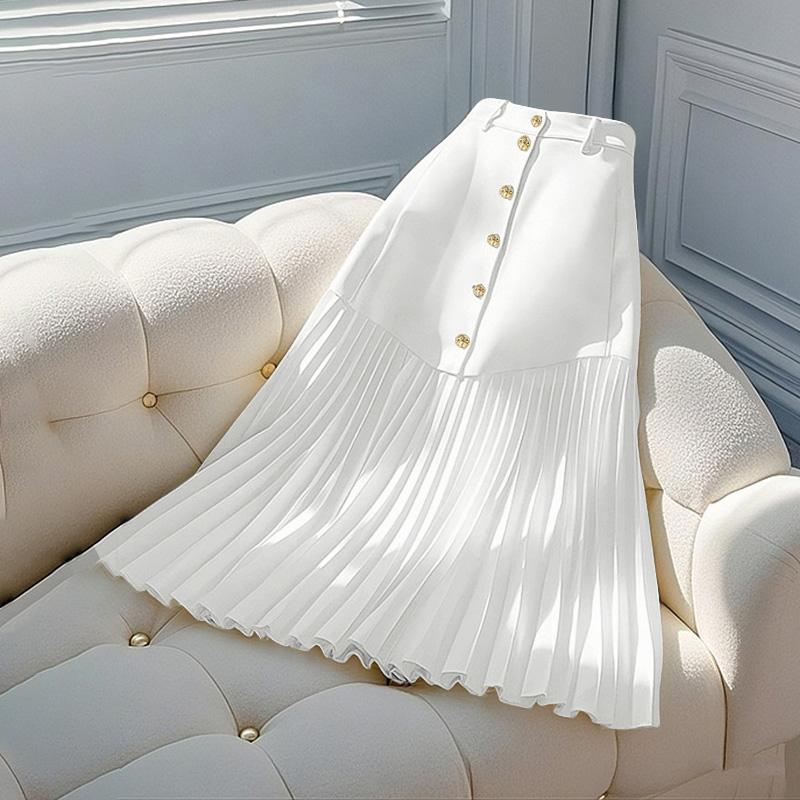 ZANZEA Women Casual Solid Color Loose Pleated Skirts