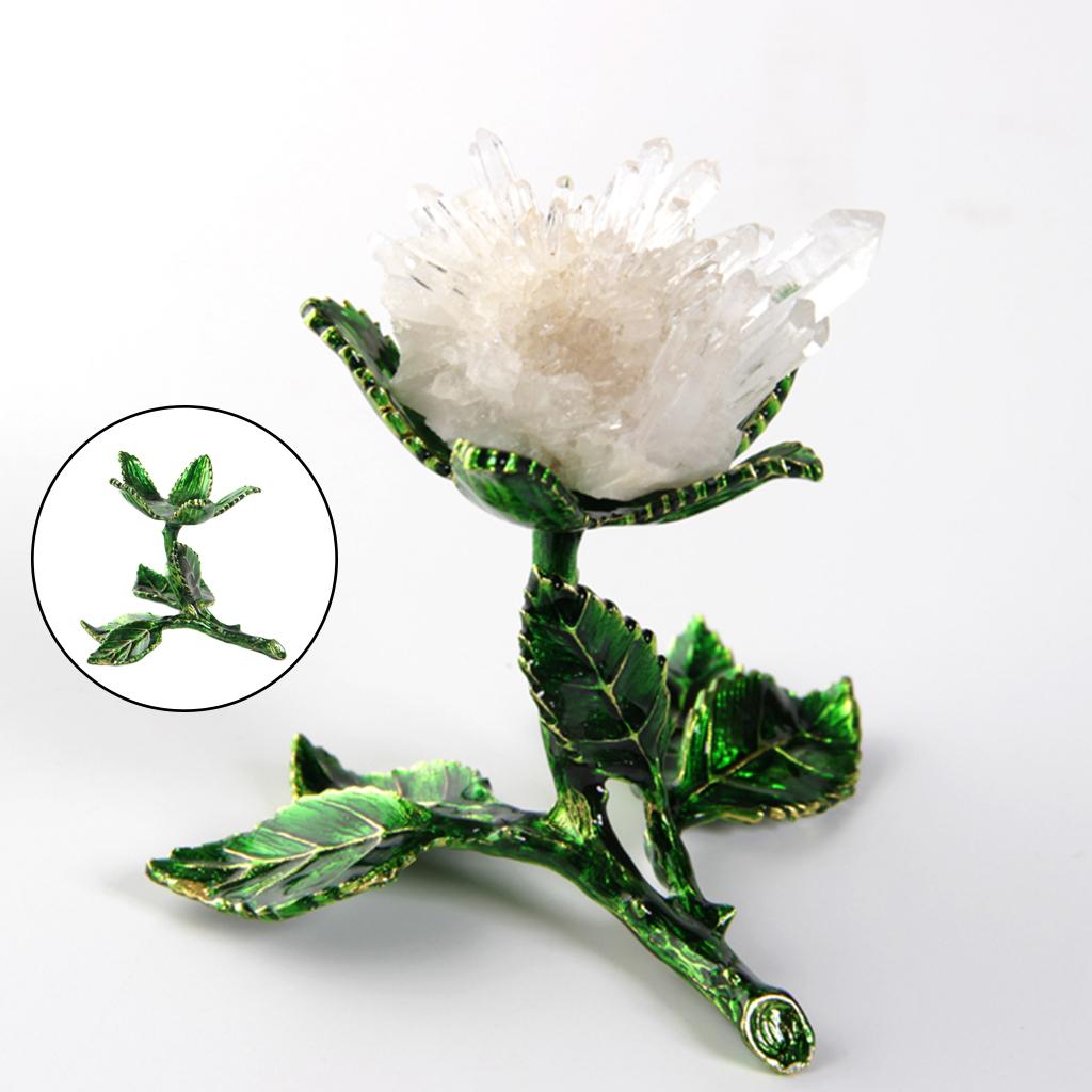 

Desktop Metal Crystal Ball Holder Flower Shaped Sphere Stand Collectibles Jade Ball Display Rack for Home Office Ornament Small