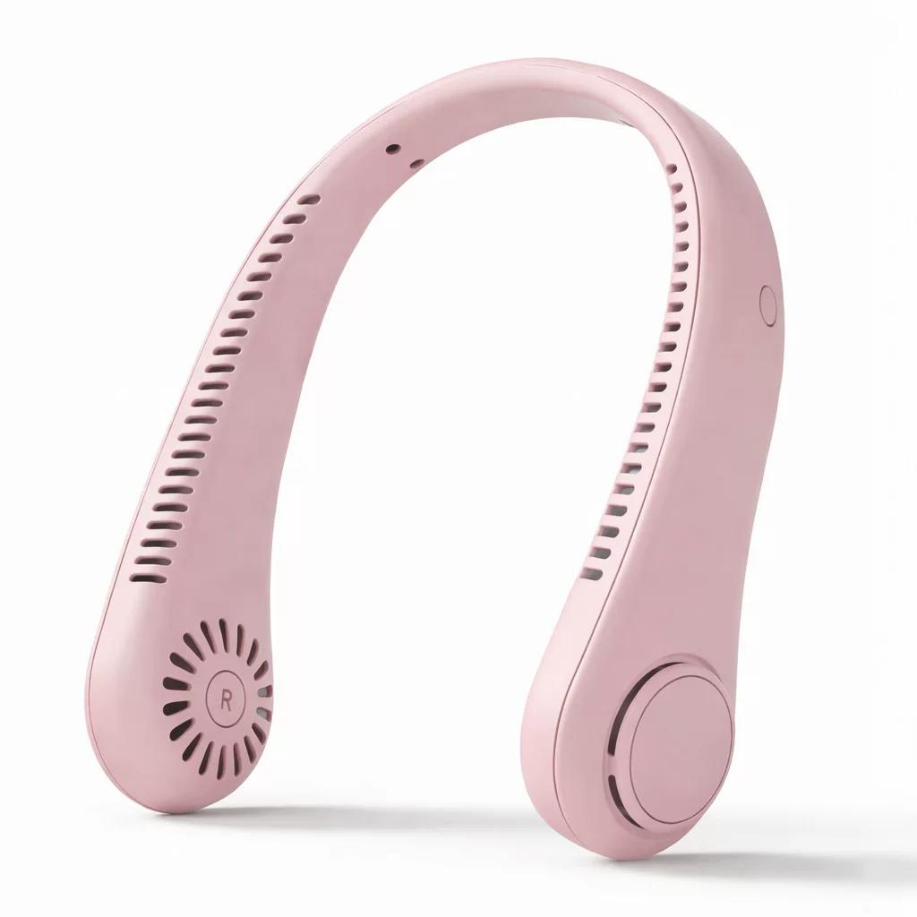 Neck-Hanging Fan USB Portable Bladeless Mini Wearable Fan for Lazy People, Rechargeable, Silent, Cooling Air Conditioner for Outdoor Use