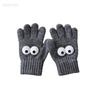3-7Y Autumn Winter Children's Funny Gloves Autumn Winter Boys and Girls' Fingered Warm Knitted Woolen Five Finger Baby Gloves