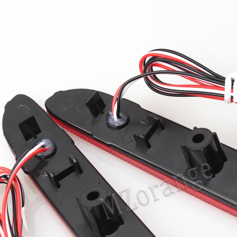 2PCS LED Rear Bumper Reflector Light For Nissan Leaf Pathfinder Rogue X-Trail X Trail JX35 QX56 Qashqai 2014- Tail Brake Lamp