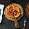 Round Pizza Pan Commercial Solid Wood Pizza Board Tray Wooden 9/10/12 Inch Steak Dinner Board Fruit Complementary Board