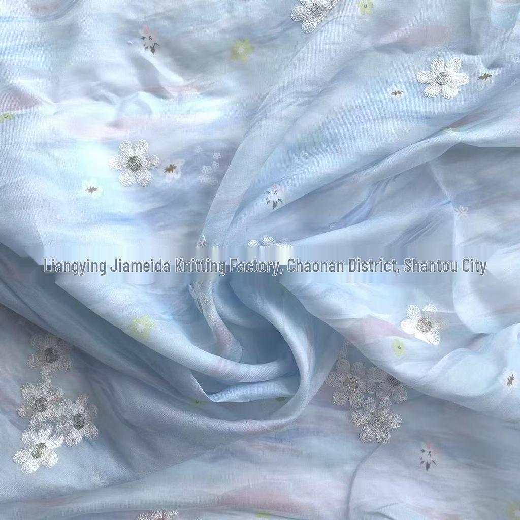 Yangzhou Embroidered Flower Fabric for Women's and Children's Clothing, Hanfu, and Printed Embroidery Clothing