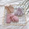 Baby Gloves Ins Soft Glutinous Waxy~ Korean Simple Solid Color Plush Baby Winter Thickened Warm Neck Bag Finger