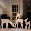 Premium-3-Piece Lighted 2D Reindeer Family With 60 L, Bright Christmas Outdoor Decoration, Pre-Lit Light Up Deer Set,For Yard