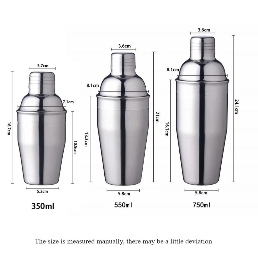 350mlBarware Food Grade Stainless Steel Cocktail Shaker Cocktail Mixer Wine Martini Shaker Leakproof Whiskey Shaker