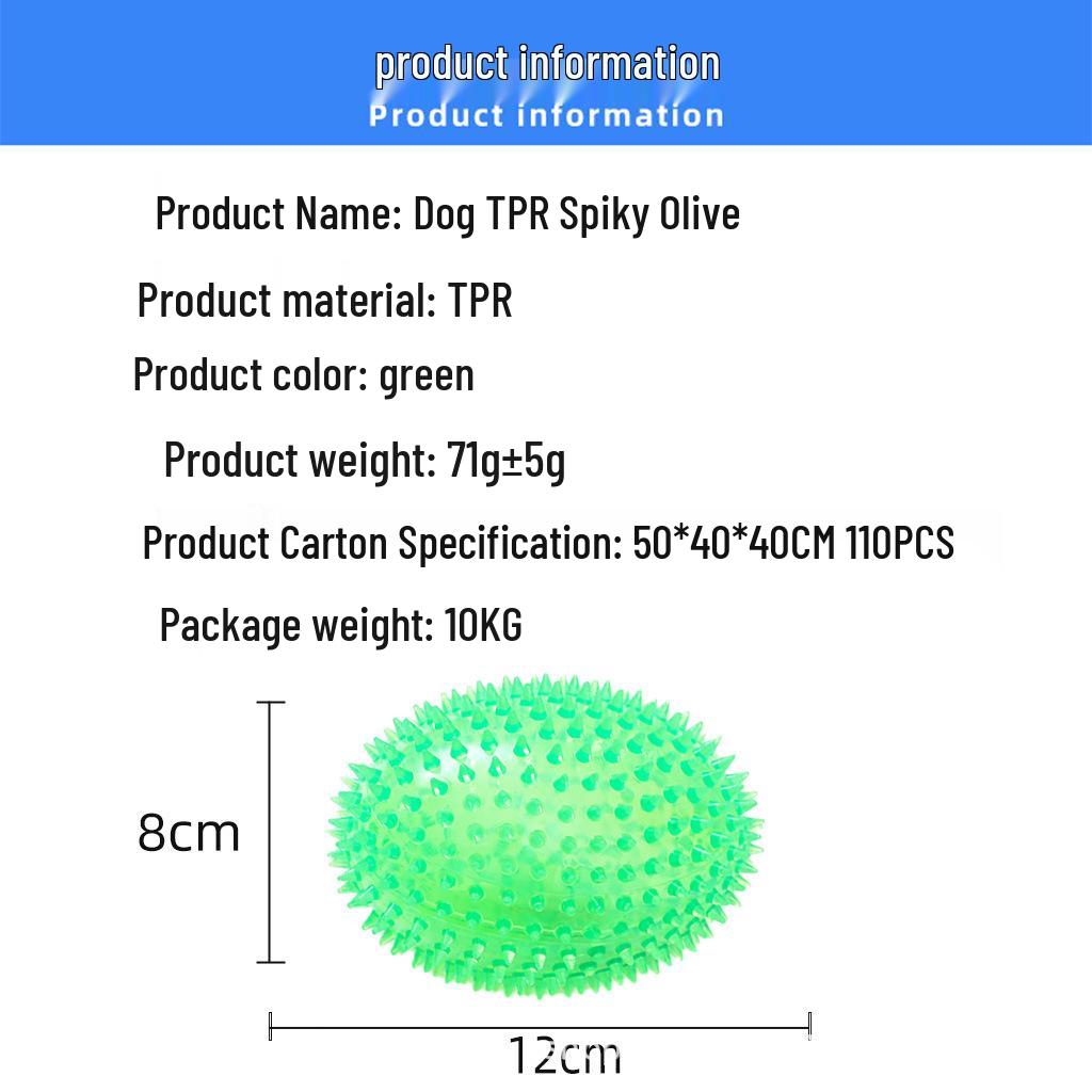 Durable Spiky Squeaky Ball Toy for Dogs - Bouncy, Chewing, Teething, Outdoor Fun, and Teeth Cleaning.