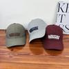 Spring and summer retro versatile letter embroidered baseball cap women's new curved brim cap showing face small sun hat