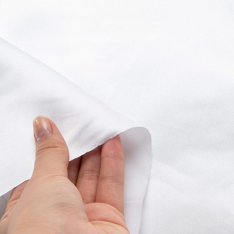 Kiyohara Silklike Satin Fabric, Approx. 122cm x 1m Cut, Col. KW White T880-1