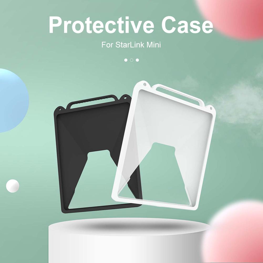 For StarLink Mini Silicone Travel Portable Storage Box Anti-Bump and Anti-Drop Full Coverage Protective Case With Carabiner
