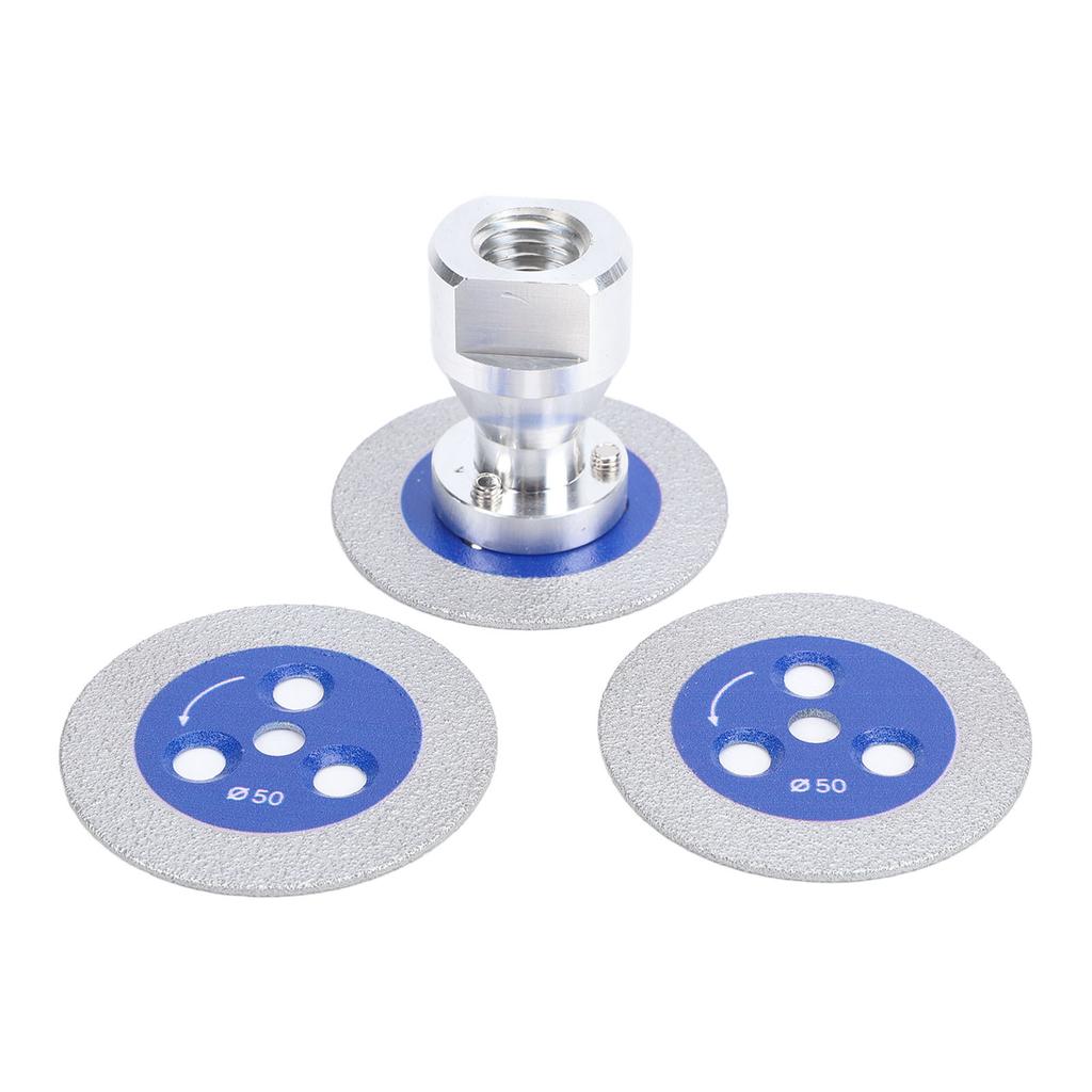3PCS Brazed   Saw Blades   Angle Grinder Cutting Carving Disc for Marble   Stone Concrete 50MM Outer Diameter Blue