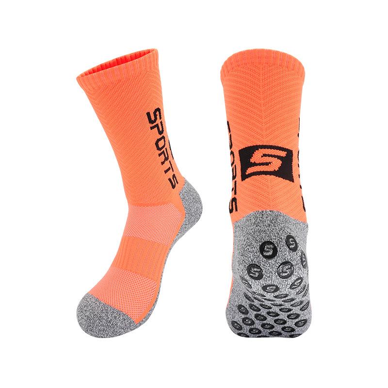 Men's Professional Gel Football Socks - Breathable, Non-Slip, Mid-Calf Training Socks with Towel Bottom.