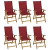 VidaXL Set of 6 Folding Garden Chairs with Cushions, Patio Seats, Dining Chairs, Patio Furniture 3064128