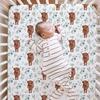 HawSkgFub Highland Cow Eucalyptus Leaf Fitted Standard Crib Sheet for Baby Boy Girl, Neutral Western Farm Animal Yak Toddler Mattress Cover, Soft