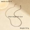 GEMCHIC Women's Simple Inlaid Zircon Stainless Steel Chain Necklace 18K Gold Plated Bracelet Clavicle Chain Wholesale