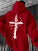Einzigartiger Streetwear Herren Gothic Dornenkreuz Grafik Hip Hop Sport Pullover Hoodie, Scharfe Dornenstruktur Tägliches Lässiges Hoodie