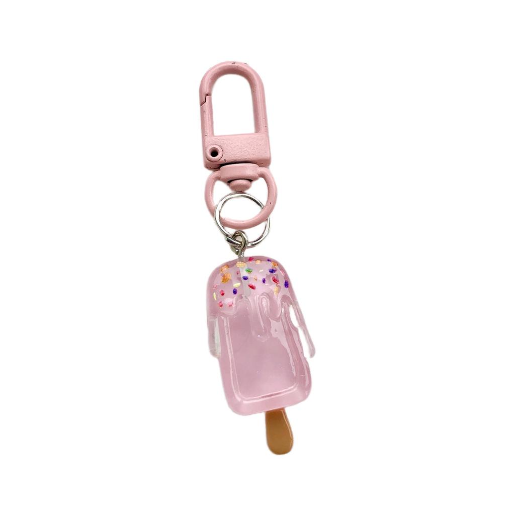 Cute Cartoon Ice Cream Keychain Durable Resin Key Ring For Bag Charm Accessory Perfect Gift For Friends Kids Birthday Party