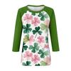Women's  St. Patrick's Day Print Round Neck Three-Quarter Sleeve Top