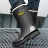 British fashion black and red men's medium rain boots night back beam of light waterproof shoes non-slip men's rain boots fishing foot protectors