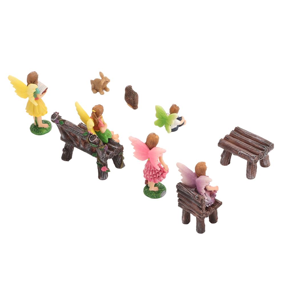 10pcs Flower Fairy Statue Vintage Hand Painted Resin Garden Fairy Statue Outdoors Fairy Figurine