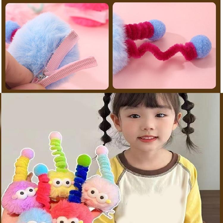 Plush Duckbill Hairpin for Women Girls Furry Plush PomPoms Designs for Birthday Parties and Various Celebration