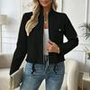 Women's Old Color Long Sleeve Waist-Cinching Lapel Collar Coat
